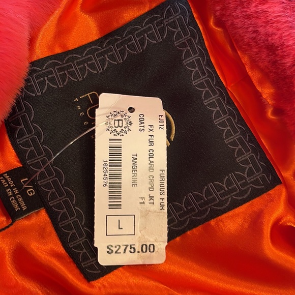 Furious Fur Martha Jacket - Tangerine. (500) - Picture 4 of 5